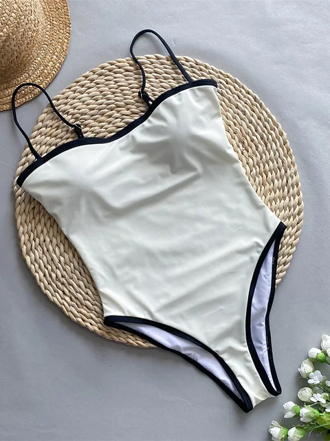 2025 New Sexy Splicing High Leg Cut Women Swimwear One Piece Swimsuit Female Monokini Padded Bather Bathing Suit Swim K5622 1
