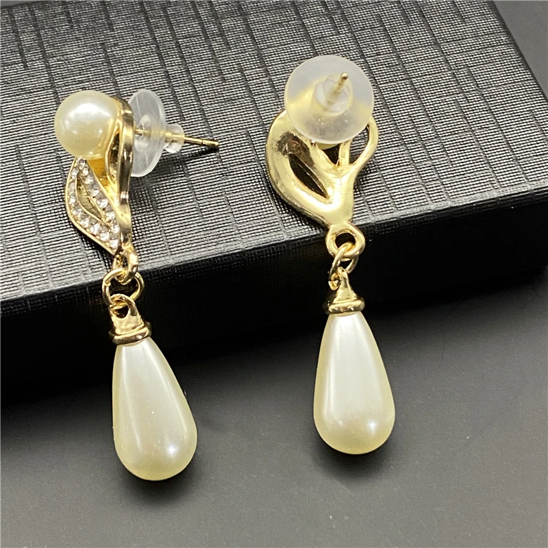 Wedding Accessories Bride Jewelry Sets Earring Necklace Jewelri Set With Pearl For Women Acero Inoxidable Joyeria Mujer New