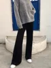 2024 Spring Japanese Style Maternity Woolen Trousers Side Split Button Fly Pregnant Woman Straight Pants Pregnancy Knitted Pants 3