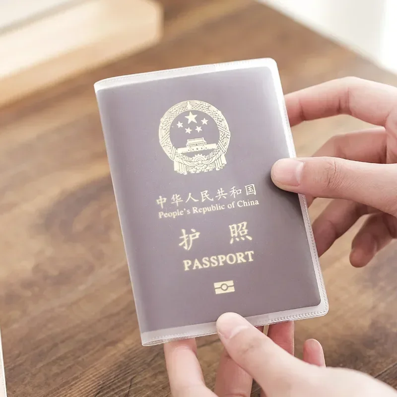 1pc Passport Cover PVC Waterproof Case for Passport Wallet Business Credit Card Documents Holder Protective Case Desk Organiser