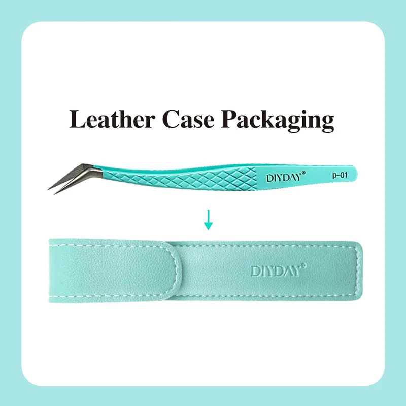 Anti-Slip Tweezers DIYDAY High-Density Fiber Tip for Eyelash Extensions & Eyebrow Professional Precision Beauty Tools