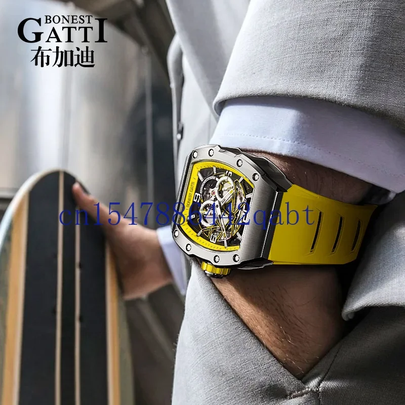 BONEST GATTI watch German craftsmanship double-sided hollow fully automatic mechanical watch