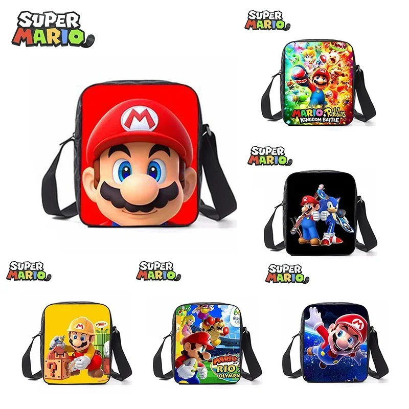 

Super Mario Messenger Bag Kids Backpack Teen Adult Cool Game Anime Figure Fashion Satchel Portable Storage Bag Birthday Gifts
