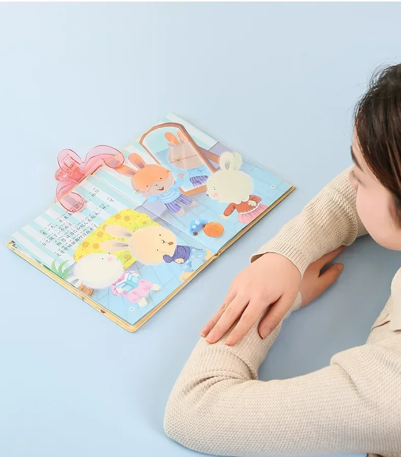 1pc Transparent Kunststoff Buch Clip mit Ständer Lesehilfe Feste Buch Clip Datei Lesezeichen Schreibwaren Schule Liefert – Detail 6