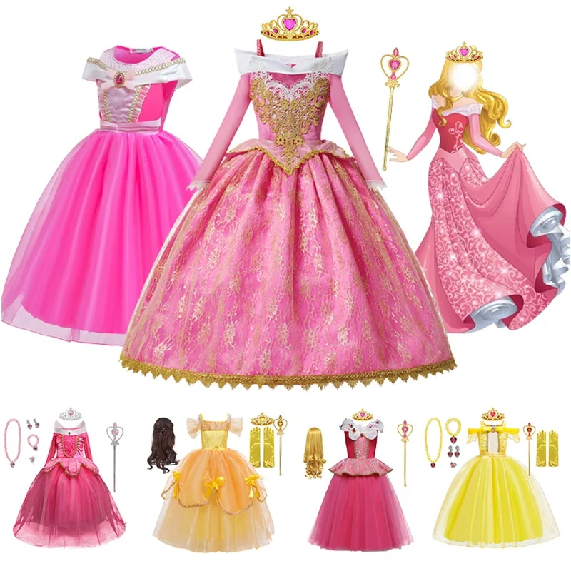 

Sleep Beauty Girl Costume Aurora Belle Princess Dress Children Fancy Kids Cosplay Luxury Costume Halloween Carnival Xmas Clothes