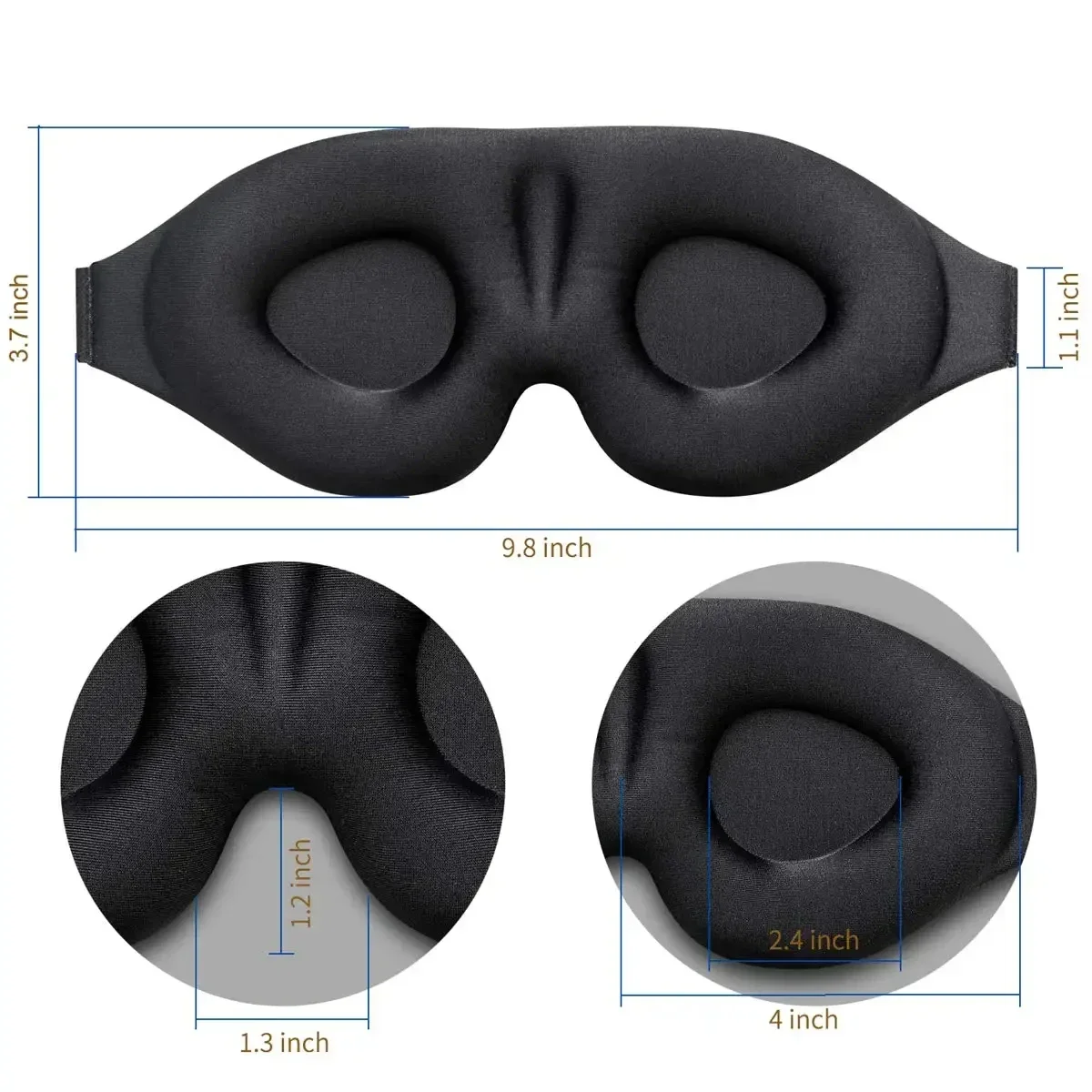 3D Contoured Sleep Mask - Light-Blocking & Comfortable for All Genders