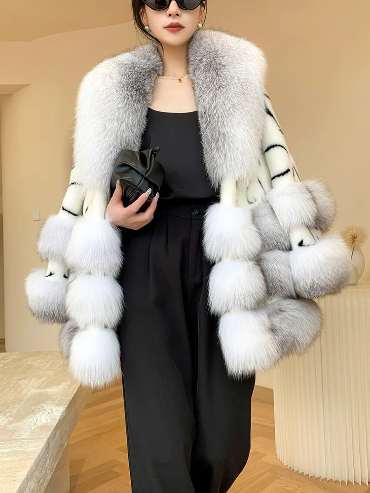 Fangtai 2023 New Winter Warm Luxury Natural Real Mink Fur Coat Women Free Shipping Special Promotion Fashion Fur Jacket