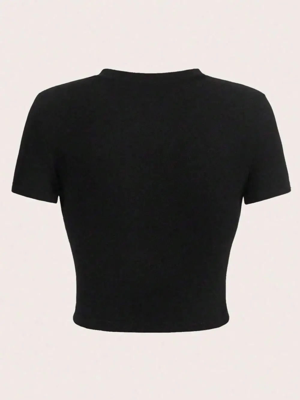 Floerns Women's Letter Print Crop Tee - Y2K Crew Neck Short Sleeve Top, Black, Large