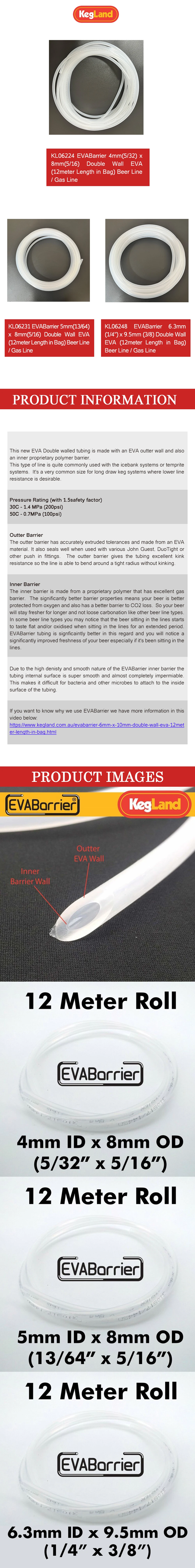 KegLand EVA 4mm/5mm/6,3mm Schlauch (12 Meter Länge im Beutel) Bier-/Gasleitung (einschließlich Schlauchschneider) für Heimbrauen von Bier – Detail 1