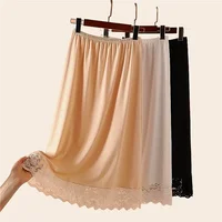 3 longueurs sous-jupe de base Modal femme demi-longueur jupe dentelle Slip intérieur jupe courte femmes demi robe jupon Long 1