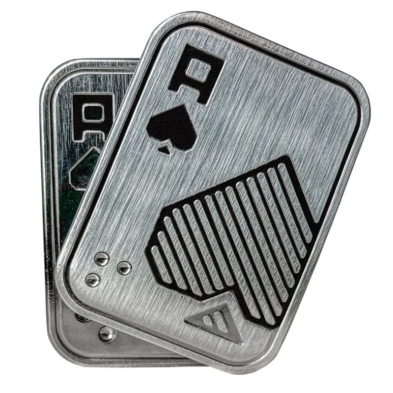 

custom Stress Relief Toy Metal Poker A Push Card magnetic Metal Poker Fidget Slider