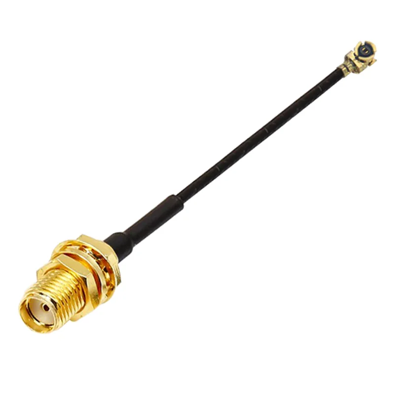 Antenne pour drone RPSMA-K 30cm et 40cm, vue latérale, connecteur mâle, câble noir texturé.