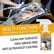 120 60ml Car Foam Cleaner Interior Steering Wheel Leather Seat Roof Fabric Multi-purpose Cleaning Spray Dust Remover tanie tanio CN (pochodzenie) Skóra i tapicerki cleaner 60ML 120ML