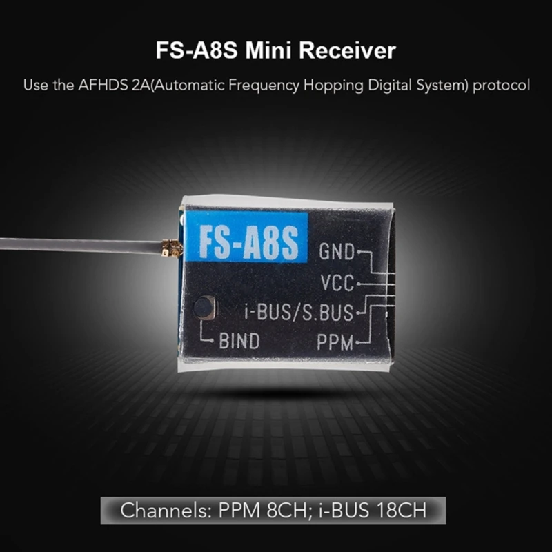 Best Seller Advanced 2.4G Mini Receiver FSA8S AFHDS 2A PPM 8CH i-BUS 18CH for FSi4 i6 i6S i6X GT2E GT2G GT2F Multi-rotor