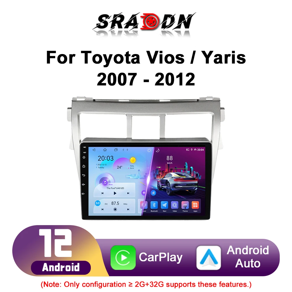 

Для Toyota Vios Yaris 2007 2008 2009 2010 2011 2012 Автомобильный радиоприемник Android Автомобильный мультимедийный плеер GPS-навигация Carplay Сенсорный экран Авто стерео