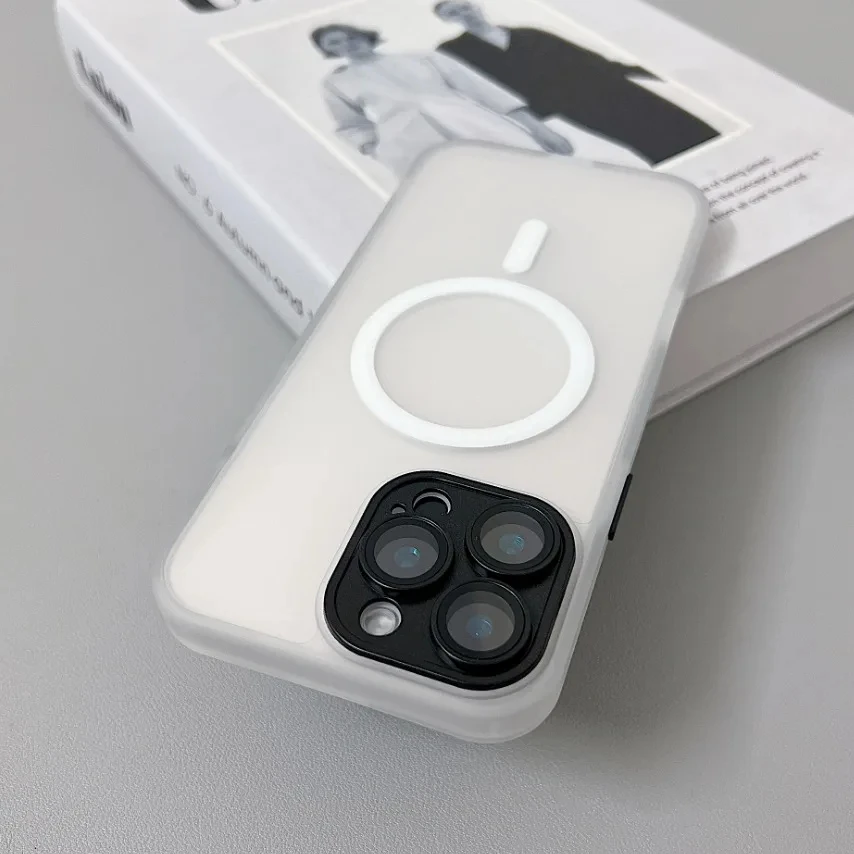 Magnetic Luxury Matte Translucent Shockproof Armor Case with Magsafe Compatibility