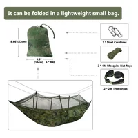 Camping Hammock with Mosquito Net&Rainfly Tent Tarp & Tree Straps,Portable Nylon Hammock Tent for Camping Hiking Backyard Travel 2