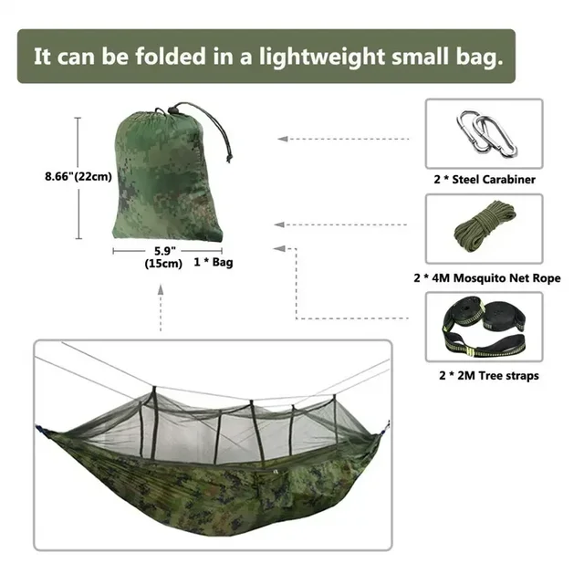 Portable Camping Hammock with Mosquito Net 2