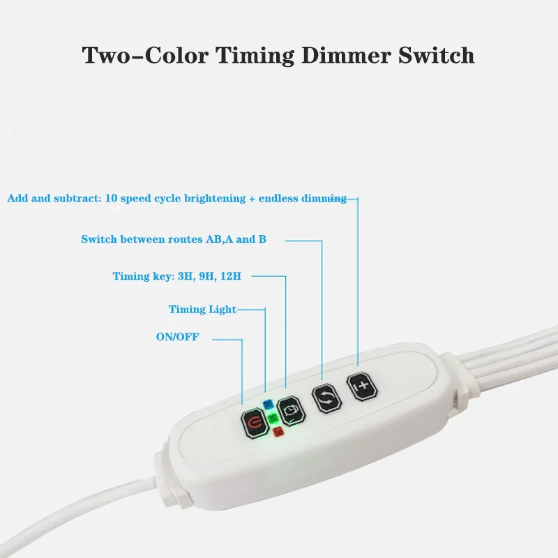 1Pcs DC 5V USB clamp Plant Light Timing Control Cable Switch Line Plant Growth Light Live Broadcast Fill Control wire