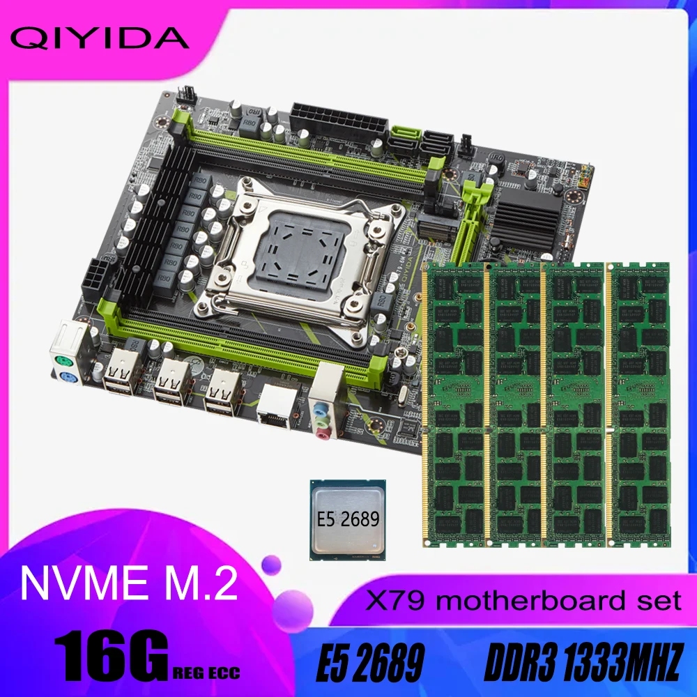 Qiyida X79 Motherboard Set X79chip Xeon E5 2689 4x4gb=16gb 1333mhz