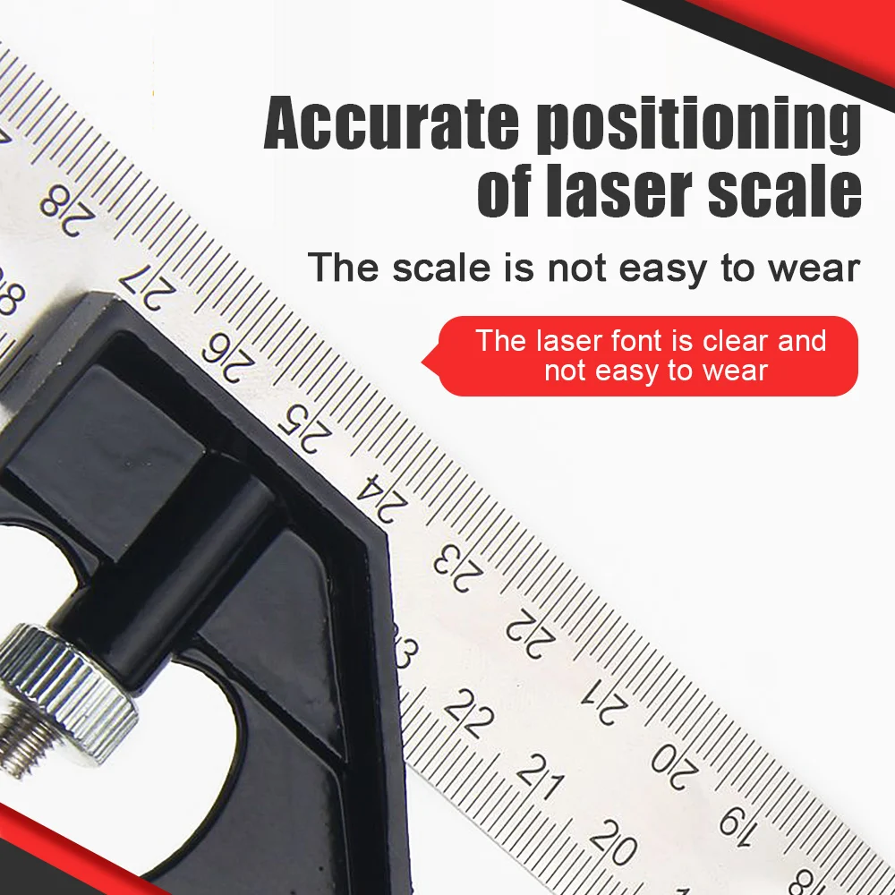 DIY Precise Stainless Steel Aluminum Measuring Tools Adjustable Woodworking Right Angle Ruler Protractor