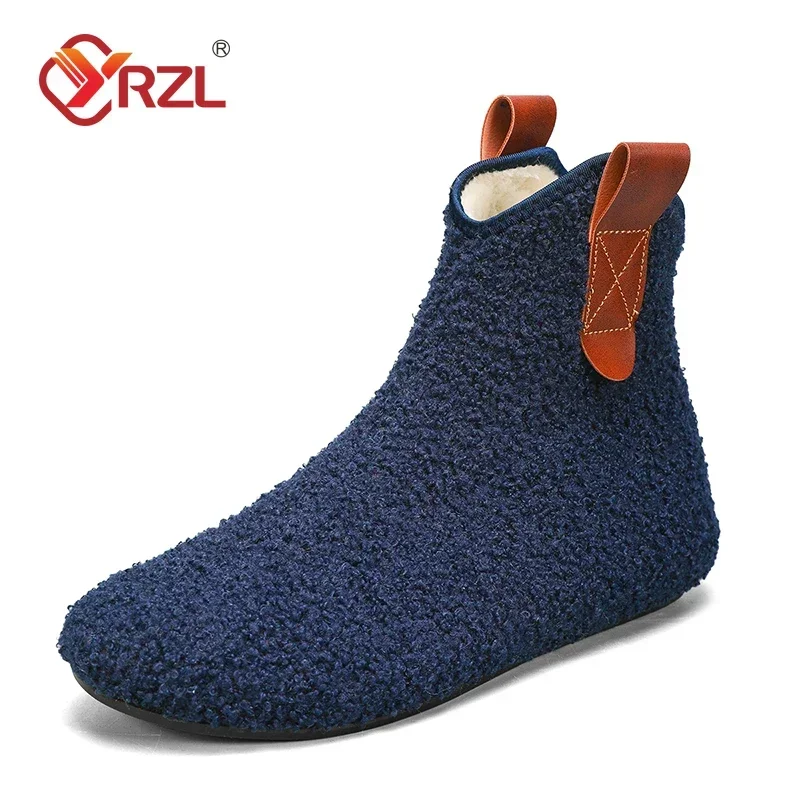 YRZL Cotton Shoes Male Boots Men Winter Warm Indoor Home Shoe Comfortable Plush Man Casual Shoes Soft  Anti-slip Walking Shoes — view 6