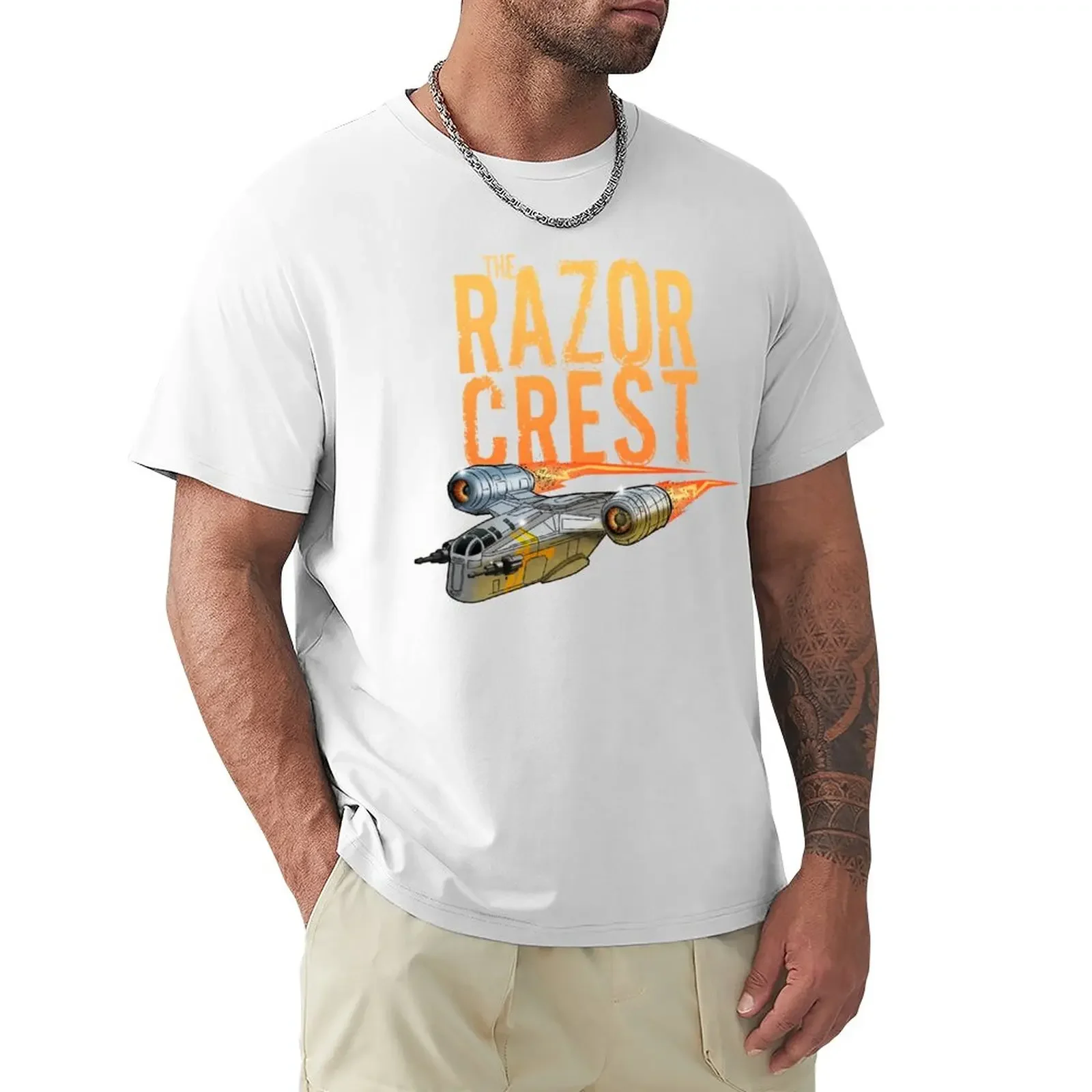 The Razor Crest T-Shirt Ad Asciugatura Rapida Ragazzi Bianchi Vestiti Per Uomo