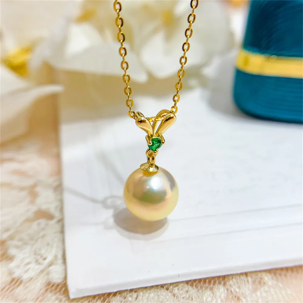 

DIY Pearl Accessories S925 Sterling Silver Pendant Empty Holder Fashion Jade Necklace Pendant with 8-11mm Round Oval Beads