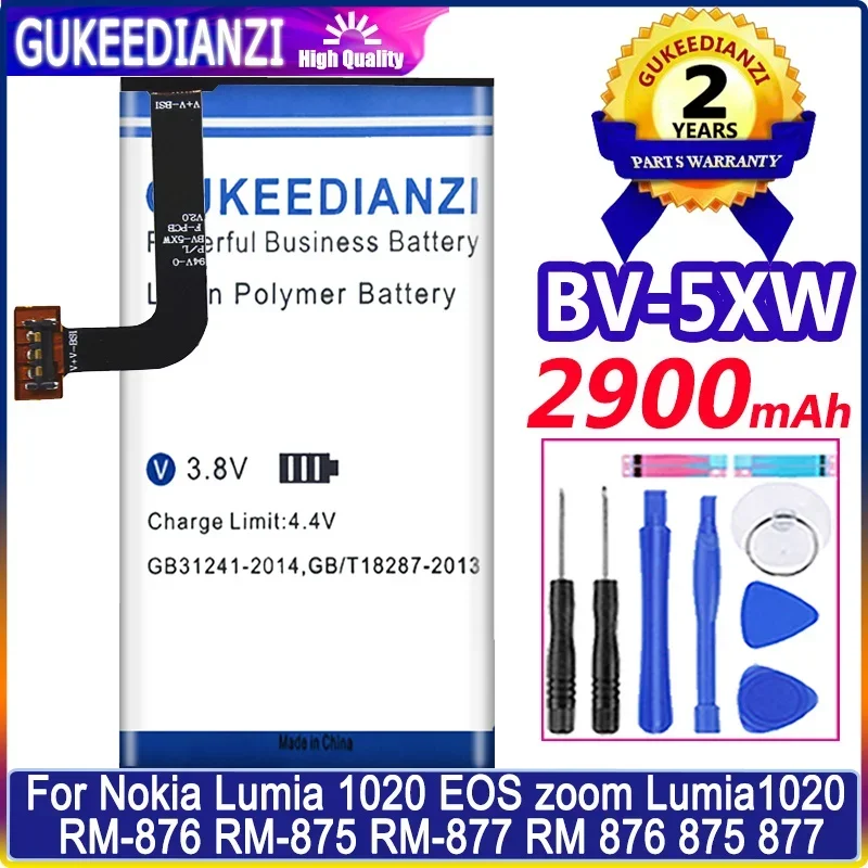 Gukeedianzi 2900Mah Bv-5Xw Batteria Per Nokia Lumia 1020 Eos Zoom Lumia1020 Rm-876 Rm-875 Rm-877 Rm 876 875 877 Batteria