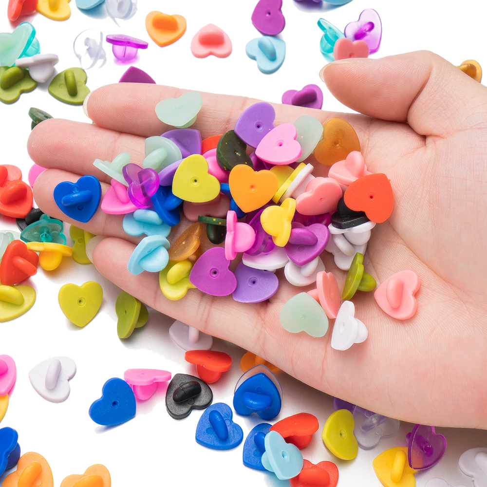 50 Teile/los Gummi Brosche Schnalle Taste Verschluss Pin Backs Kupplung Kappe Zurück Stopper Zubehör DIY Frauen Schmuck, Die Entdeckungen – Detail 7