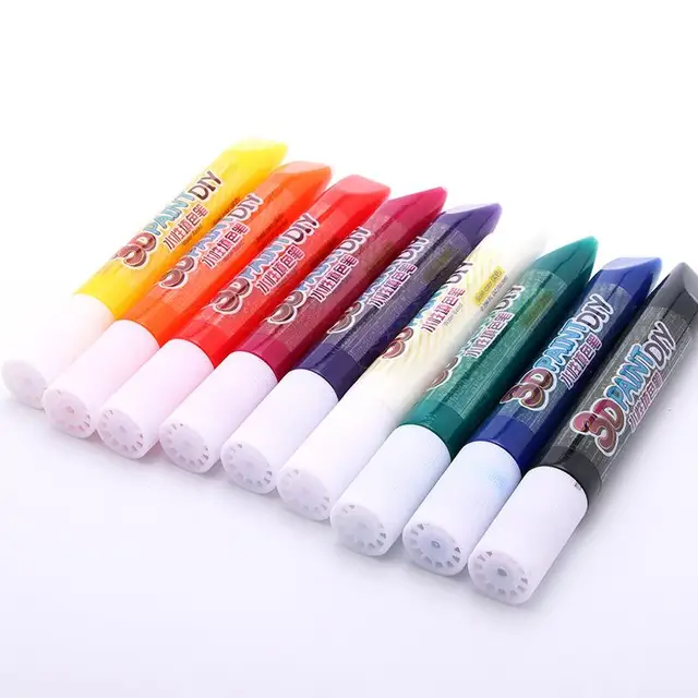 3D Magic Gum Paint Pen Polfes Természetesen Levegőn Szárított Gyermekek Diy Ablak Ólomüvegfestékek Kristályablak-Matricák Készítéséhez - Image 2