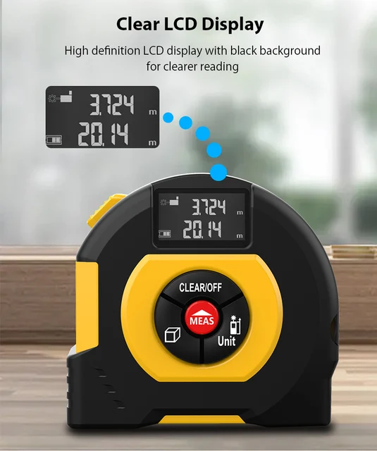 DEEWAZ-Télémètre laser aste, télémètre avec ruban à mesurer de 5m, 60m - AliExpress