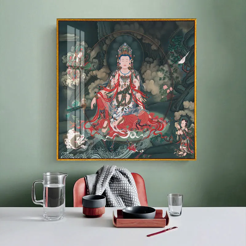 

Canvas Painting Guanyin Bodhisattva Decorative Painting Printing Posters Prints Wall Art Living Room Home Decoration Painting
