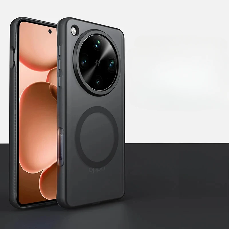 Luxury Matte Transparent Magnetic Case with Camera Protection