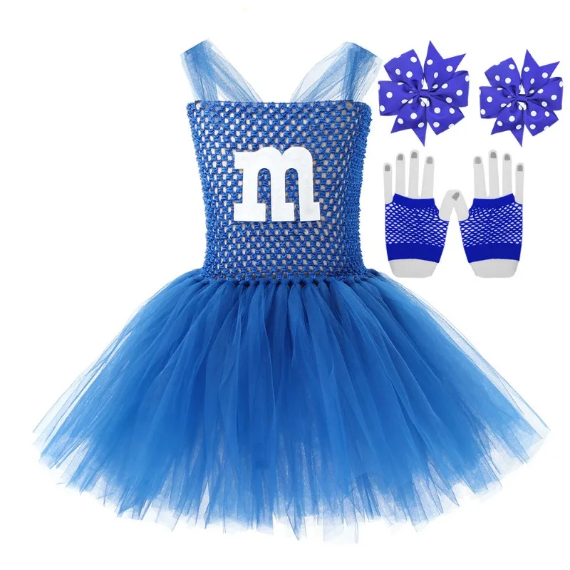 Cosplay Costume, Cheerleading Costume, M&M's Costume, Toddler Tulle Tutu Dress, Dancing, Kids Girls, Cheerleader, Schoolgirls