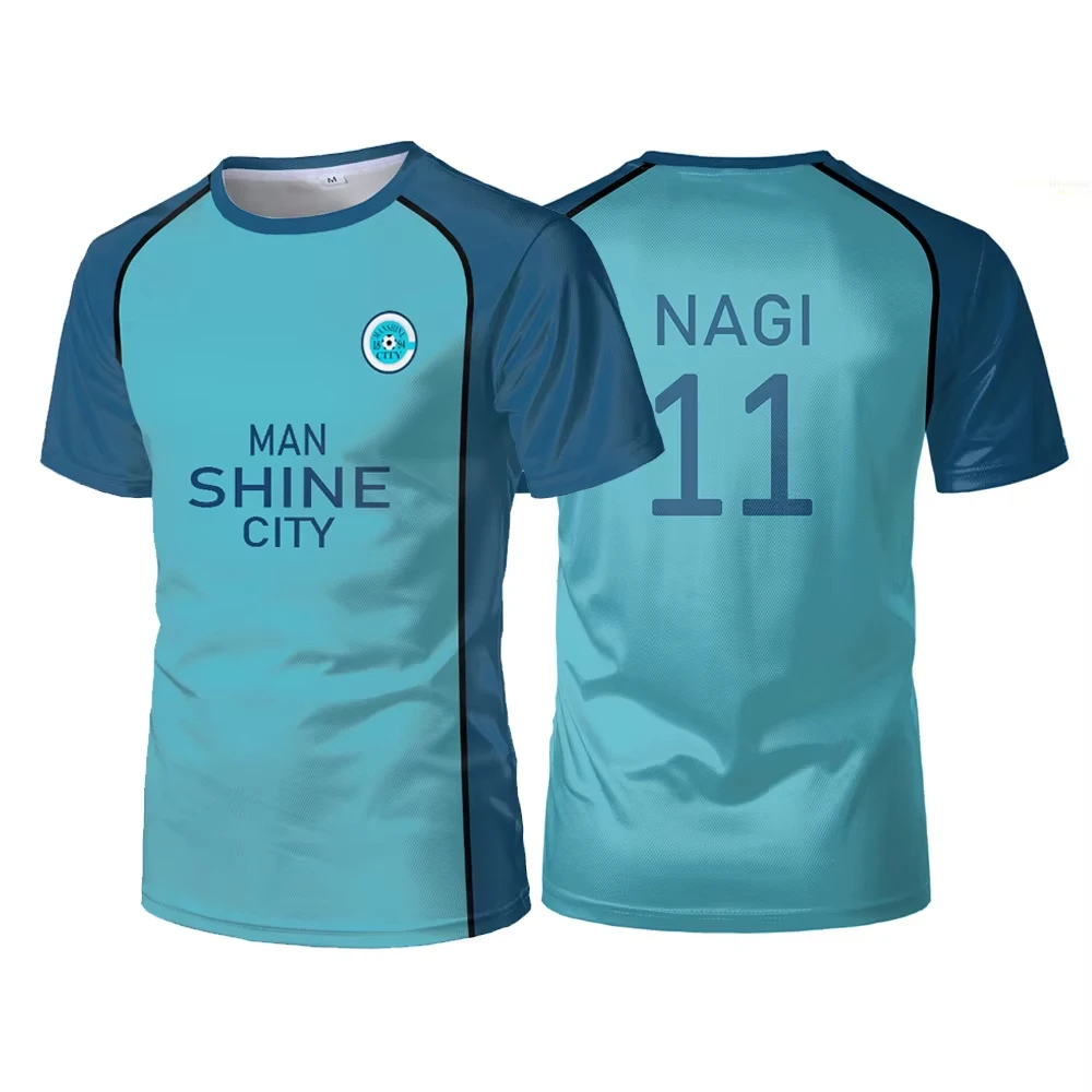Men Tshirt anime Blue Lock cosplay sportswear man shine city jersey men and women casual sports T-shirt NAIG printed tees