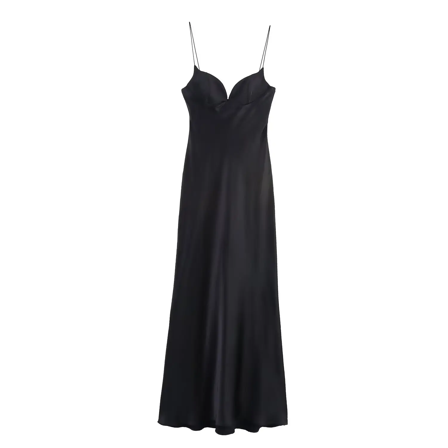 KONDALA Sexy schickes rotes Satin-Damenkleid mit V-Ausschnitt, Cami, langes Partykleid, Damenmode, 2025, Sommerurlaub, Strand, Y2K-Mädchenkleid – Detail 12