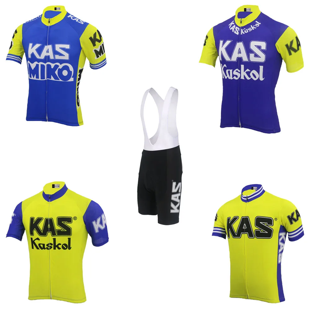 KAS Team Cycling Jersey Set Summer Cycling Clothing Men Road Bike Shirt Suit Bicycle Bib Shorts MTB