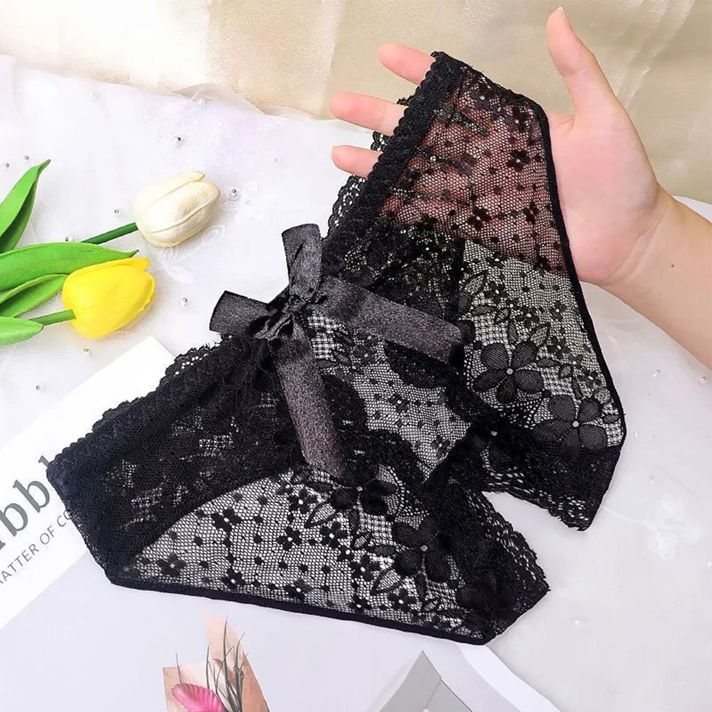 Women Lace See Through Open Crotch Crotchless Underwear Thongs Panties Lingerie Knickers G-String Hollow Out Ladies Briefs