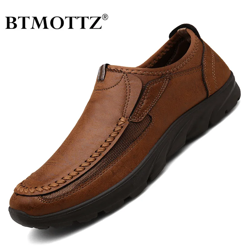 Men Casual Shoes Loafers Moccasins Breathable Slip on Retro Driving Shoes Sneakers Plus Size 39-48