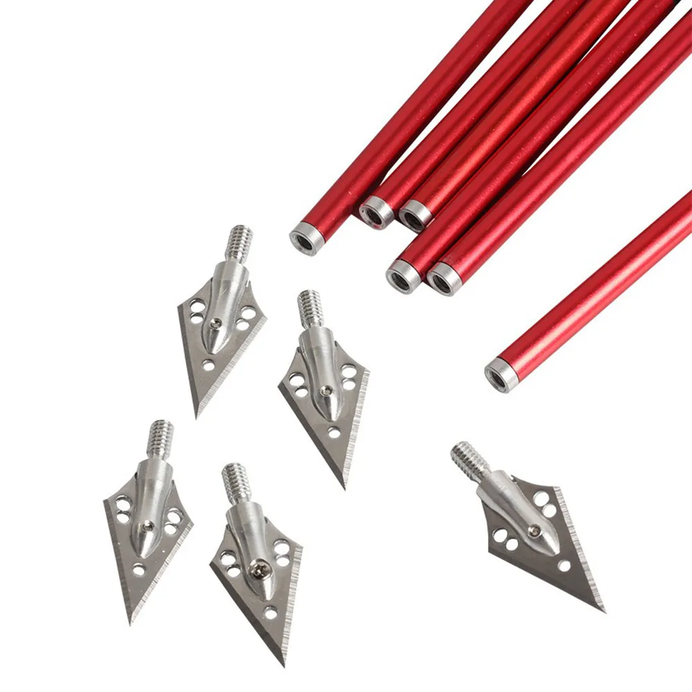 Aluminum Crossbow Bolts with Steel Broadheads for Outdoor Hunting and Target Shooting