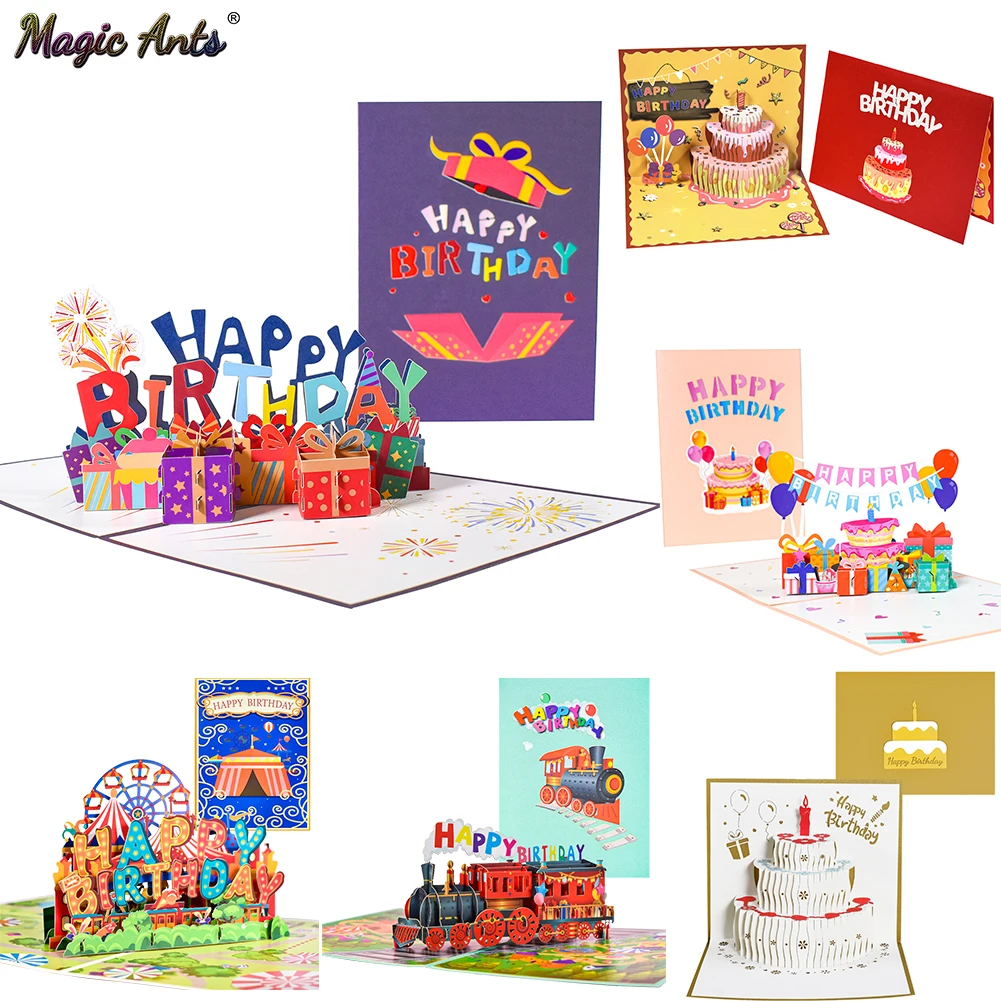PopShots Studios Pop Up 3D Mini Kaart Vakantie Verjaardag Wenskaart Strand 3 x 3 inch