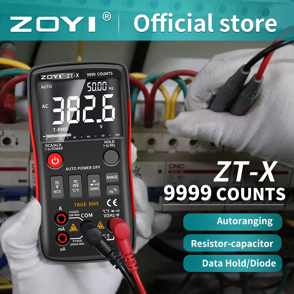 Digital Multimeter ZOYI ZT-X ZT-303 T-RMS Auto Range EBTN LCD DC AC ...