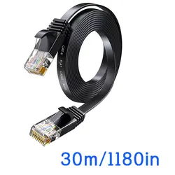 High - Speed Cat6 Flat Ethernet Cable - Shielded Gigabit LAN Cord (30m)