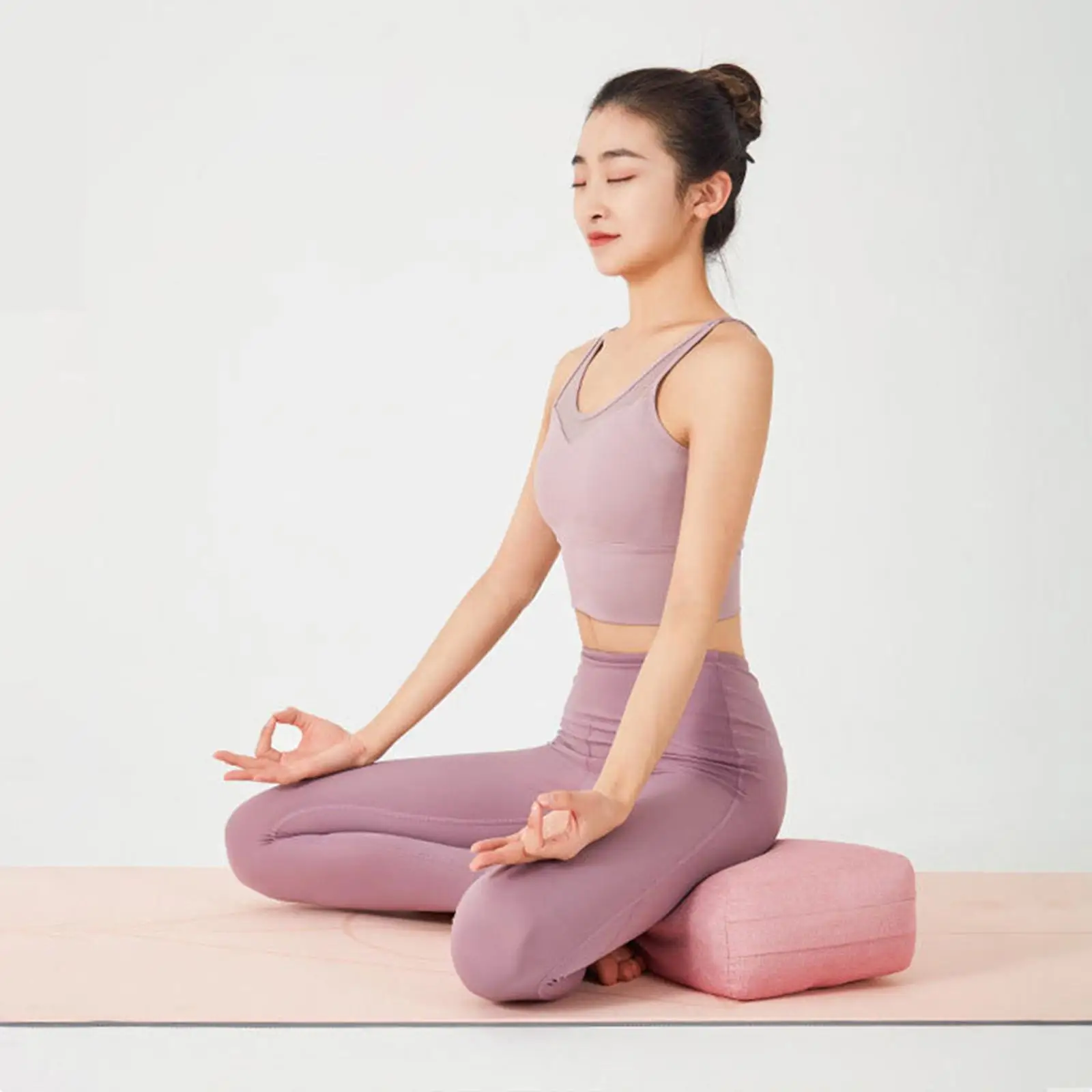 Yoga Bolster Pillow Multifunctional Practical Portable Long Yoga Pillow Women Easy to Clean Yin Yoga Comfort Cushion with Handle