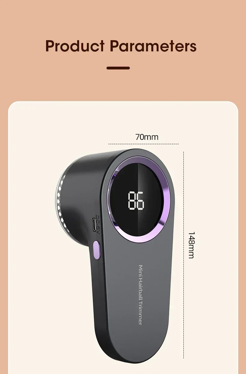 Eliminador de pelusas para ropa eliminador de pelusas de pellets eléctrico Digital LED, recargable por USB, afeitadora de tela pelusa, suéter » Eliminador de pelusas para ropa