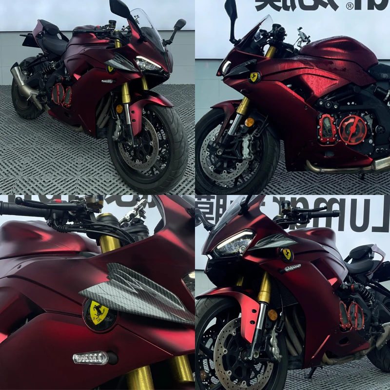 Rose Gold Motorcycle Wrap PET Romance Red Vinyl Wrap Car PET