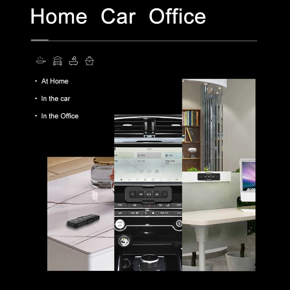 Motorcycle/Bike Handlebar Media Controller Bluetooth-Compatible 5.0 5 Keys Wireless Media Button Waterproof Car DVD Music Player