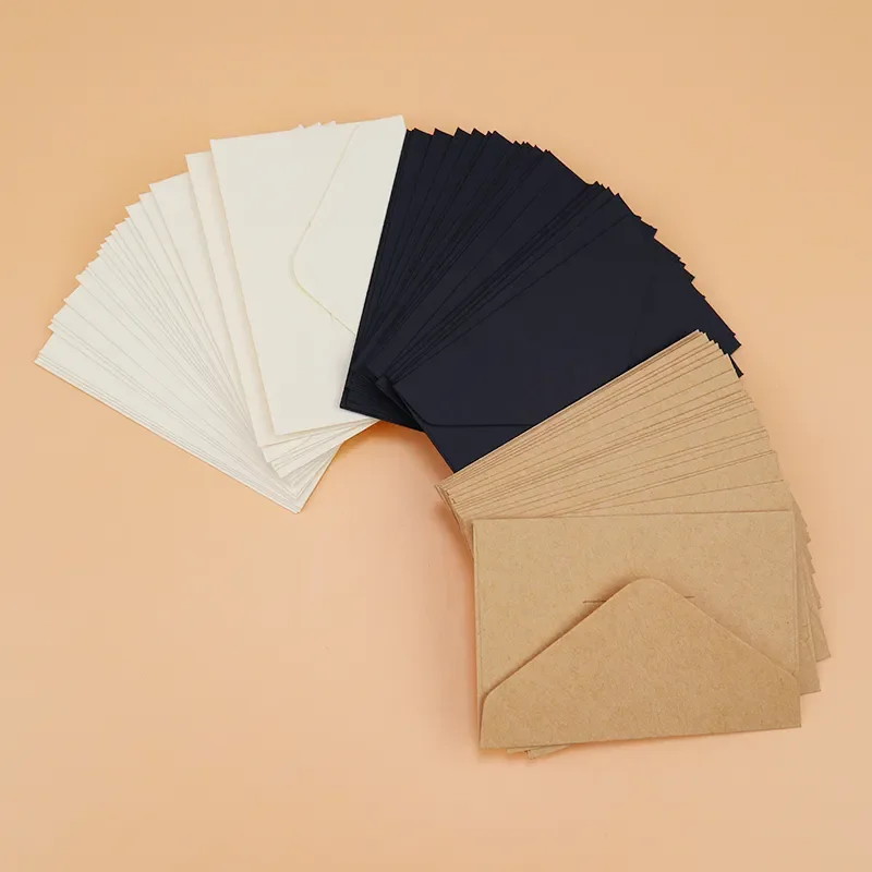 10/20/40/80PCS Classical White Black Kraft Blank Mini Paper Window Envelopes Wedding Invitation Envelope Gift Envelope 50pcs set vintage brown white kraft blank mini paper window envelopes wedding invitation envelope gift envelope a colo