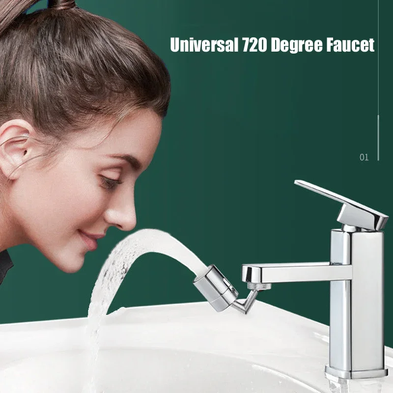 720° Adjustable Kitchen Faucet Pressurized Faucet Filter Nozzle Faucet Water Saving Extender Home Kitchen Shower Splash Guard